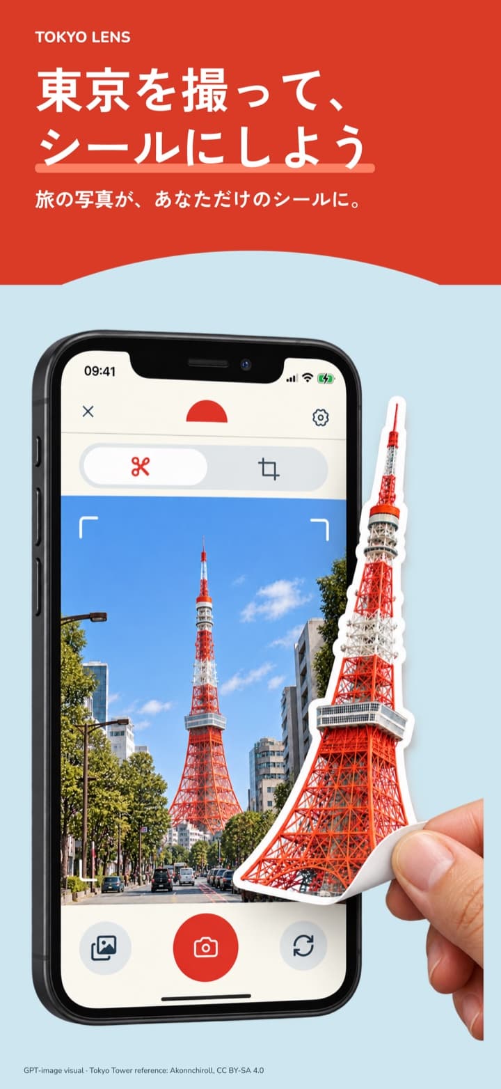 ステッカーカメラのスクリーンショット